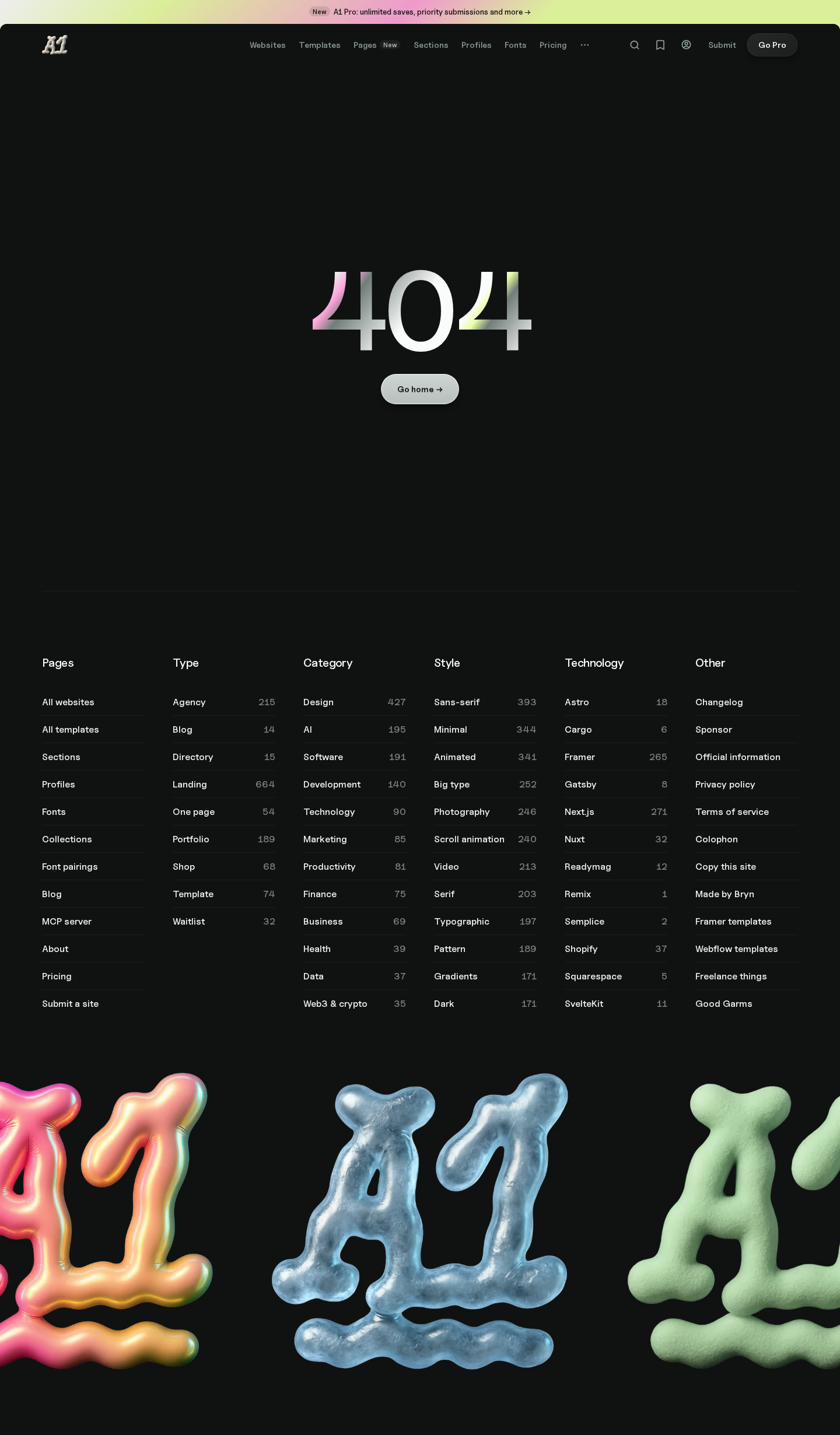 A1 Gallery · Website design inspiration gallery