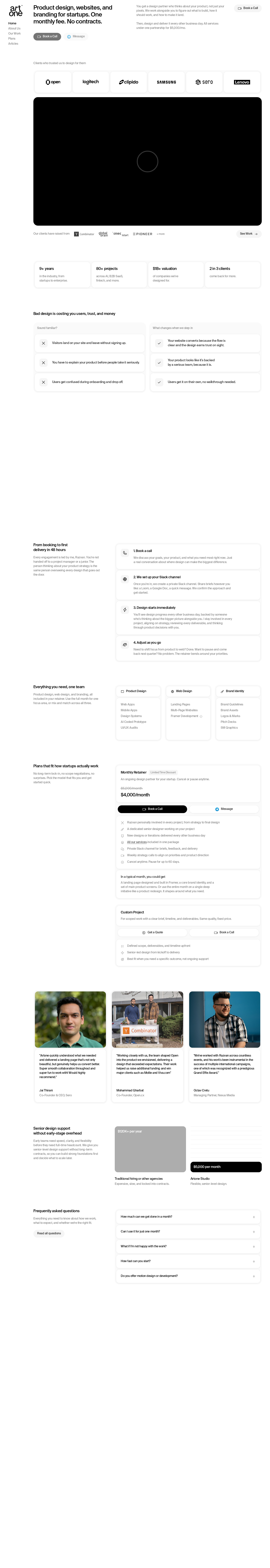 Artone Studio — The Design Partner for your Startup.