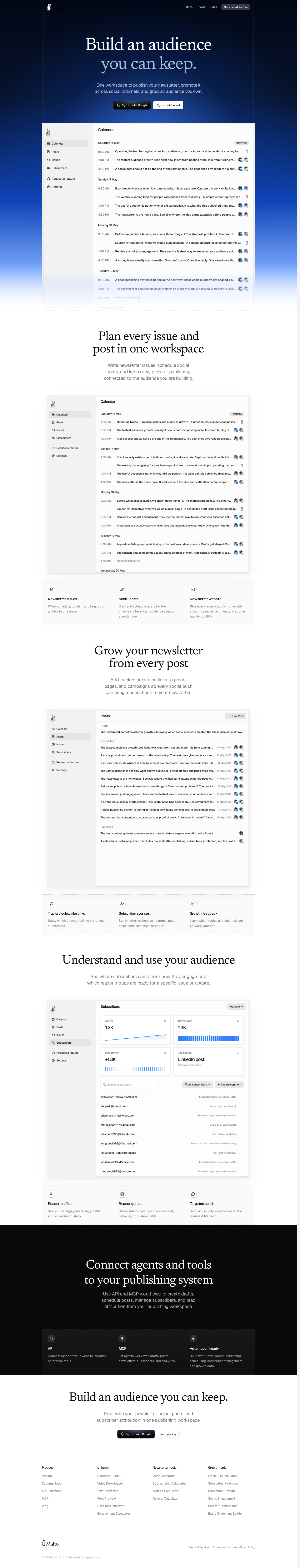 Maito | Newsletter Publishing and Social Scheduling Platform