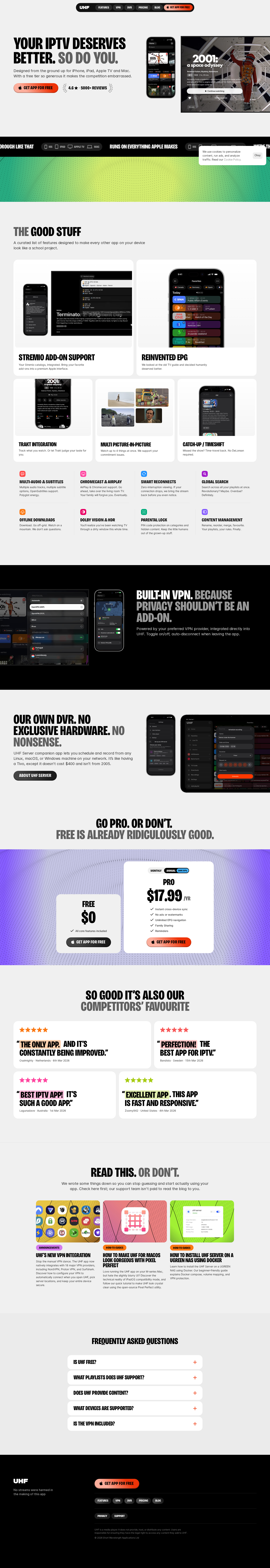 UHF · The Best IPTV Player for iPhone, iPad, Apple TV & Mac