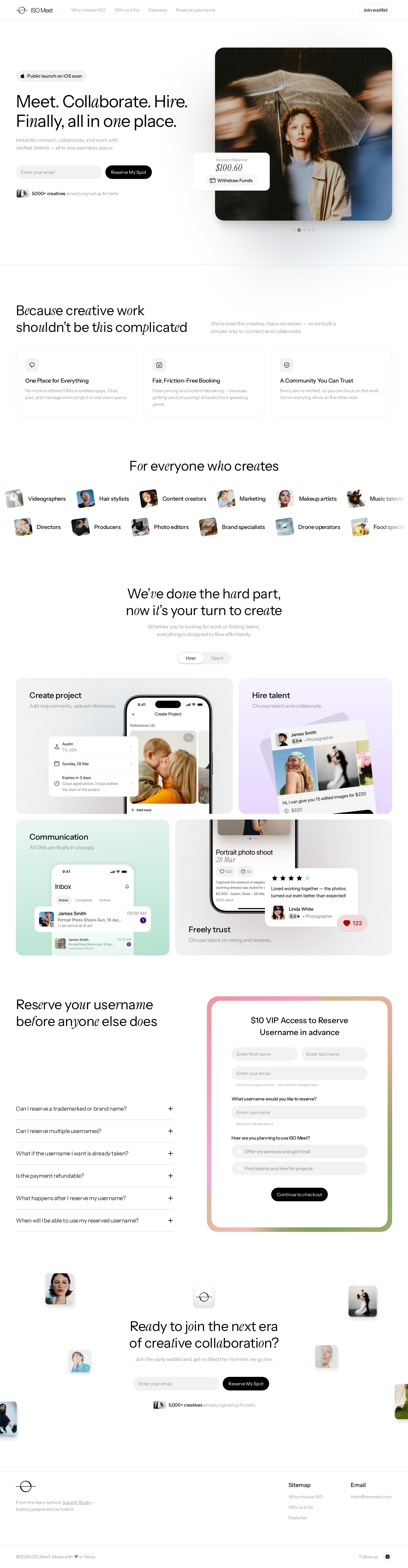 ISO Meet - Connect, Collaborate & Hire Creative Talent
