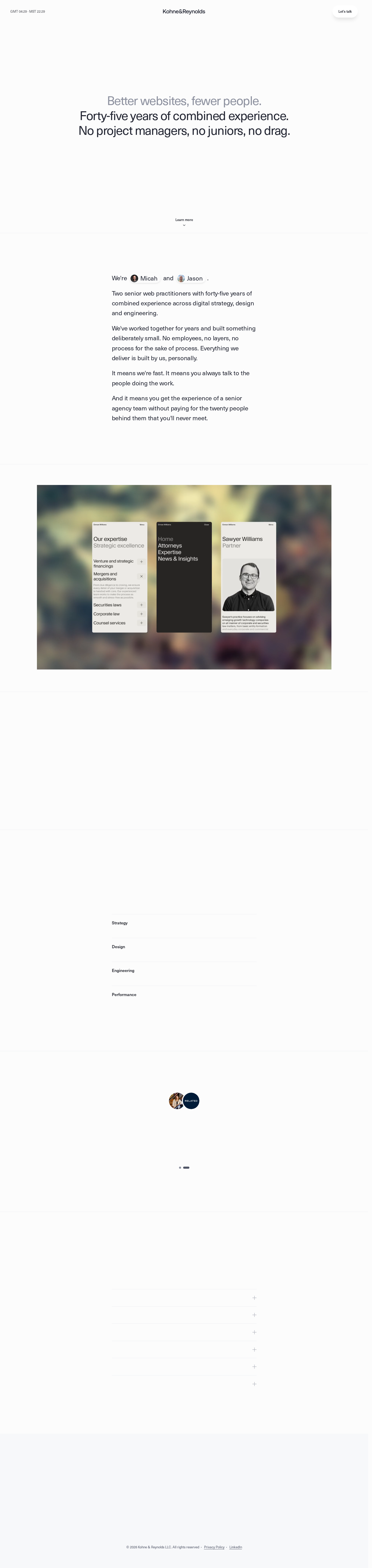 Kohne & Reynolds – Better websites, fewer people.
