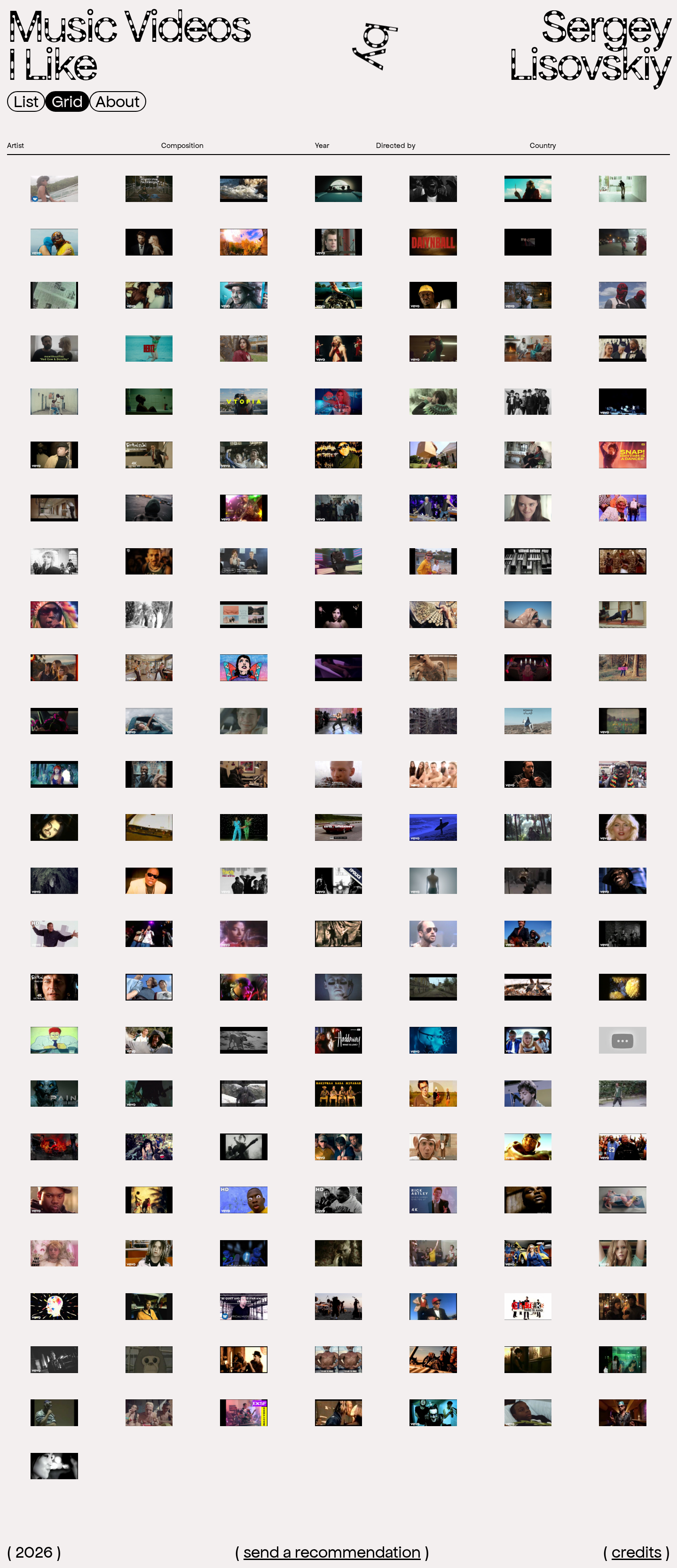 Music videos I like by Sergey Lisovskiy (Siarhiej Lisoŭski) - Grid view