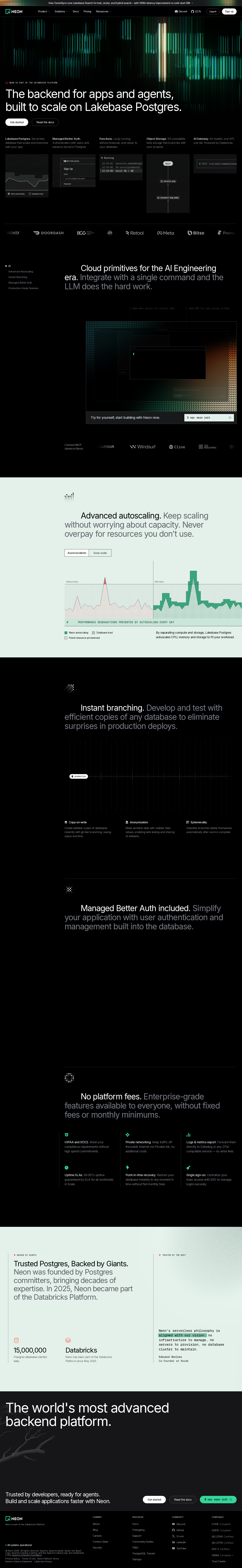 Neon — Postgres backends for apps and agents