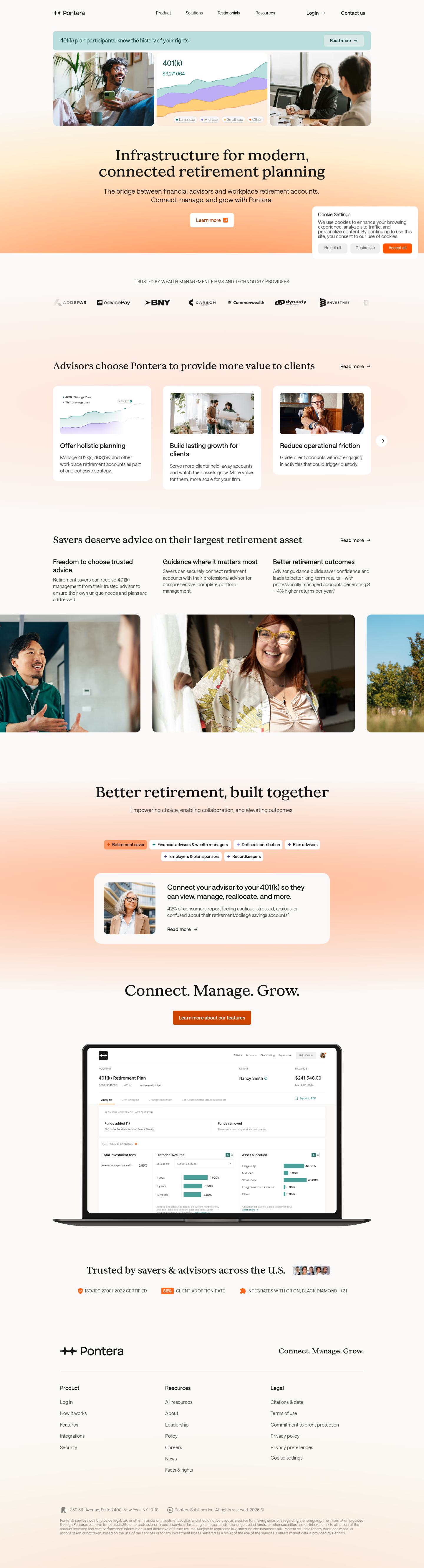 Pontera | Infrastructure for modern, connected retirement planning
